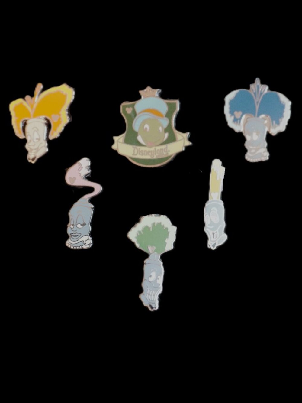 Disney Pin Trading 6 Pin Lot Featuring Disneyland World of Color Jimmy Cricket